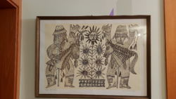 Tamás Pál (1940-) "Máglyára rakott karácsony "digitális nyomatkép