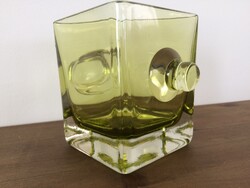 Vintage üveg tálka-jégvödör-'60s évek