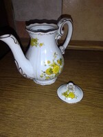 Zsolnay arany tollazott sárga virágos virág mintás kávés kiöntő tetővel