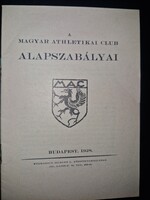 1928, a Magyar Atlétikai Club alapszabályai