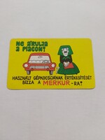 MERKUR Személygépkocsi Értékesítő Vállalat kártyanaptár 1973. évi