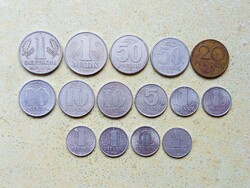 Németország NDK 15 db Különböző Érme 1 5 10 20 50 Pfennig 1 Márka 1956-1985