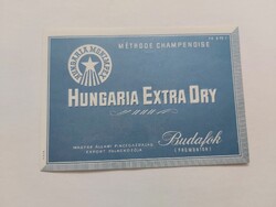 HUNGARIA EXTRA DRY pezsgő címke, italos címke 0.75 l - MAGYAR ÁLLAMI PINCEGAZDASÁG EXPORT PALACKOZÓ