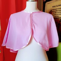 ESKÜVŐ BOL26 - Elegáns megkötős rózsaszín színű muszlin boleró, pelerin