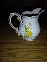 Zsolnay arany tollazott sárga virágos virág mintás kávés tejes kancsó