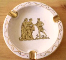 Aranyozott görög jelenetes majolika hamuzó