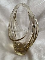 CSODÁS MILOSLAV KLINGER MŰVÉSZÜVEG KOSÁR TÁL ASZTALKÖZÉP ('60-as évek)