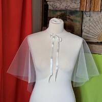 ESKÜVŐ BOL112 - Elegáns megkötős tüll boleró, pelerin