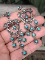 Gyönyörű türkiz köves ezüst fülbevaló