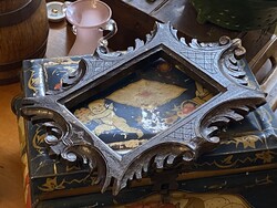 FARAGOTT FA KÉPKERET, FOTÓ FÉNYKÉP KERET VADÁSZHÁZBA, NYARALÓBA 28 x 19 CM