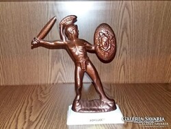 ÁRON ALUL!  GÖRÖG ACHILLEUSZ NAGY FÉM SZOBOR  magasság: 22 cm, szélesség: 20 cm, mélység: 6 cm