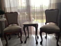 Neobarokk faragott bársony székek, Mancs lábakkal