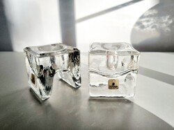 Vintage finn Juhava Glass gyertyatartó pár, LV 572