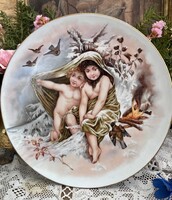 Antik angyalkás falitál TK.