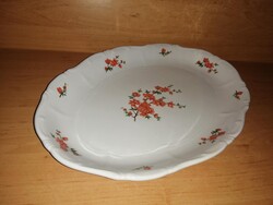 Zsolnay porcelán piros barackvirág mintás ovális kínáló - 26*36 cm (ap)