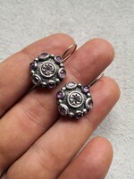 Gyönyörű ametiszt köves ezüst fülbevaló