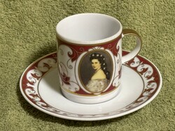 Porcelán pressokávés csésze, Sissi
