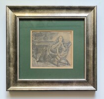 Vaszary János /1867-1939/ Tusrajz,P.Márkus Emília /1860-1949/ Színésznő Ábrázolással Kép.