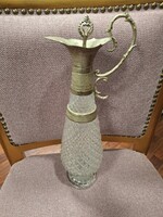 Ezüst kupakos szép üveg kiöntő