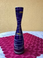 Parádi kobaltkék üveg váza 26 cm.