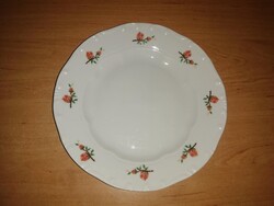 Zsolnay porcelán piros barackvirág mintás kistányér - 19 cm (ap)
