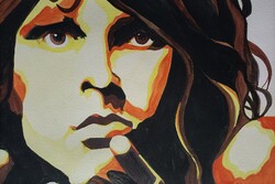 Jim Morrison akvarell festmény paszpartuval