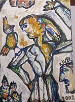 Kápolnai László: Lány madárral