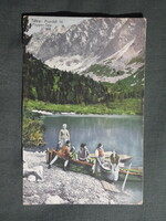Képeslap,Szlovákia,Vysoke Tatry,Popradske pleso,Poprádi-tó látkép,részlet,Földes Samu kiadás, 1912-