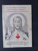 II. világháborús légiriadó vallásos propaganda szentkép, Szent Szív, 1940-es évek