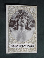 Képeslap,Szent Év,Jézus Krisztus,hátoldalon a Nemzeti Újság Új Nemzedék lapjának nyereményút,1925-
