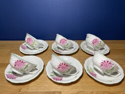 Herendi Tertia őszirózsa mintás 6 db teáscsésze+alj