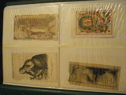 114 db régi szentkép zöld műanyag albumban 1896-1944 közötti időszakból