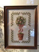 GOBELIN  - KÉP - KÉZIMUNKA - 22 x 17 cm - HIBÁTLAN