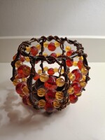 Vintage színes gyöngyös görög mécsestartó