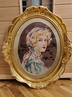 Cigánylány - Antik gobelin