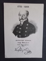 Kisfaludy Sándor (1772–1844) – portré metszet, aláírással, képeslap