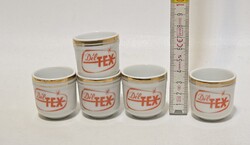Alföldi "Dél-Tex" reklám porcelán pálinkáspohár 5 db (3735)