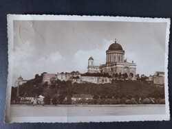 Régi képeslap - Esztergom Bazilika látképe Párkány felől 1938
