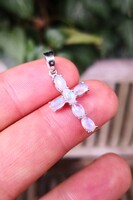 Szépséges holdkő ezüst kereszt medál