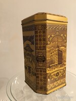 FÉMDOBOZ - FRANKLINS TEA - ANGOL - RÉGI - 16 x 8 x 8 cm - EBAY ár - 49,99 font - HIBÁTLAN