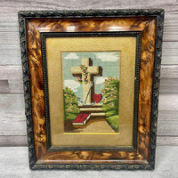 Bekeretezett Goblein kereszt kép imakönyvvel