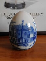 Jelenetes porcelán tojás 12 cm