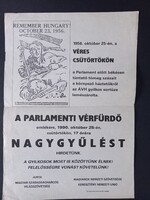 1990 Parlamenti vérfürdő emlék nagygyűlés plakát – 1956 Véres Csütörtök