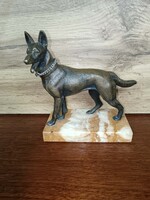 Bronz németjuhász kutya márvány talpazaton