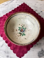 Antik néprajzi cserép tál 25 cm.