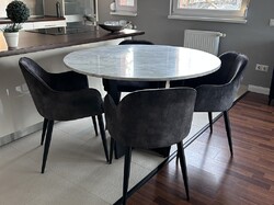 Nagy méretű kerek márvány étkezőasztal – 120 cm – AZONNAL VIHETŐ