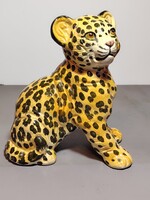 1970 Kézzel festett olasz kerámia leopárd ALKUDHATÓ