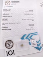 Termèszetes Gyémánt 0,71Ct Szív alak, IGI Tanusítvànnyal,papírjaival!