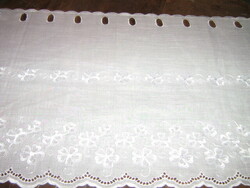 Csodaszép vintage stílusú virágos madeira vitrázs függöny új