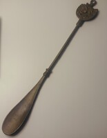 Vintage réz cipőkanàl  díszes lovas motívummal